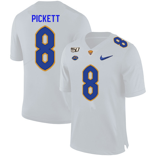 2019 Men #8 Kenny Pickett Pitt Panthers College Football Jerseys Sale-White